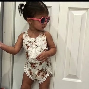 Girls flowered romper